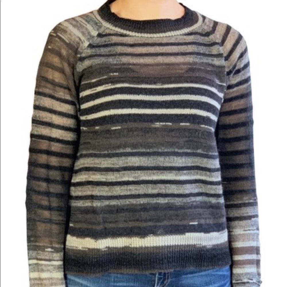 A.L.C. very light sheer wool stripped sweater